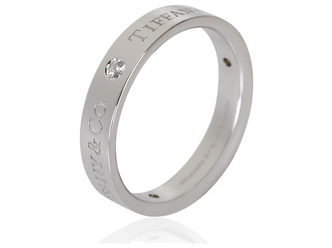 Tiffany & Co. T&Co. Ring 4mm aus Platin und Diamanten - Ansicht 5