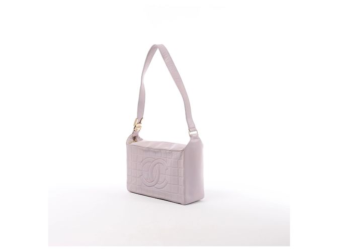 Borsa a tracolla Chanel Chocolate Bar in pelle, Viola 8026606 Beige - vista 2