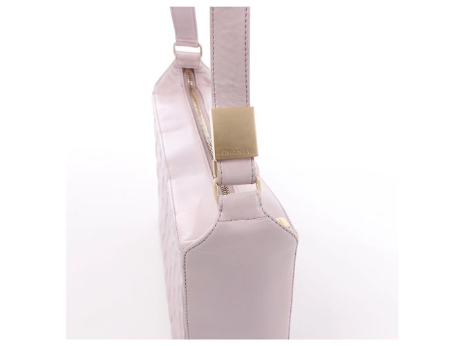 Borsa a tracolla Chanel Chocolate Bar in pelle, Viola 8026606 Beige - vista 4