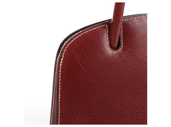 Bolsa de mão Hermès Dalvy MM em couro Cushbell, cor Brown Rouge E: 2001 Marrom - vista 10