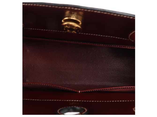 Bolsa de mão Hermès Dalvy MM em couro Cushbell, cor Brown Rouge E: 2001 Marrom - vista 12