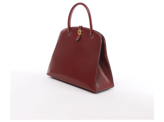 Bolsa de mão Hermès Dalvy MM em couro Cushbell, cor Brown Rouge E: 2001 Marrom - vista 2