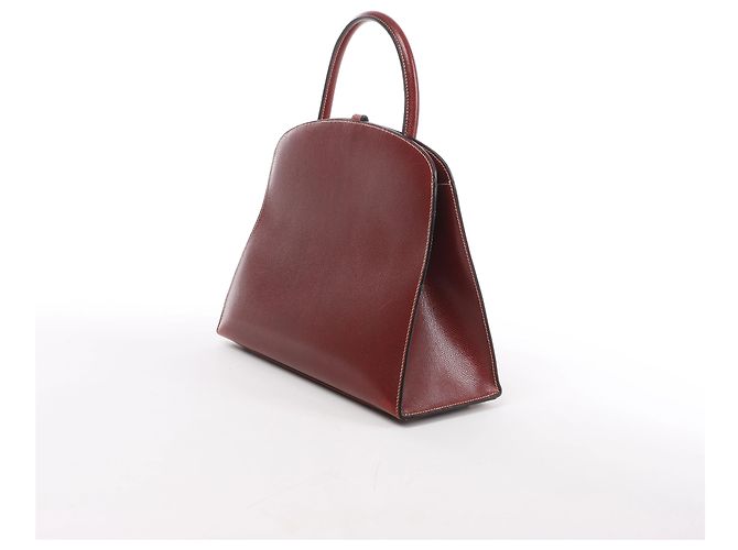 Bolsa de mão Hermès Dalvy MM em couro Cushbell, cor Brown Rouge E: 2001 Marrom - vista 3
