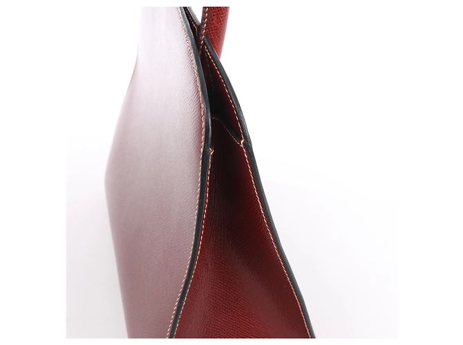 Bolsa de mão Hermès Dalvy MM em couro Cushbell, cor Brown Rouge E: 2001 Marrom - vista 4