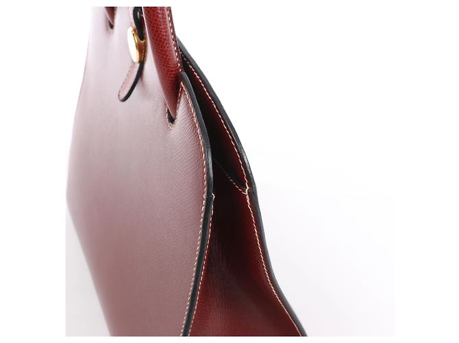 Bolsa de mão Hermès Dalvy MM em couro Cushbell, cor Brown Rouge E: 2001 Marrom - vista 5