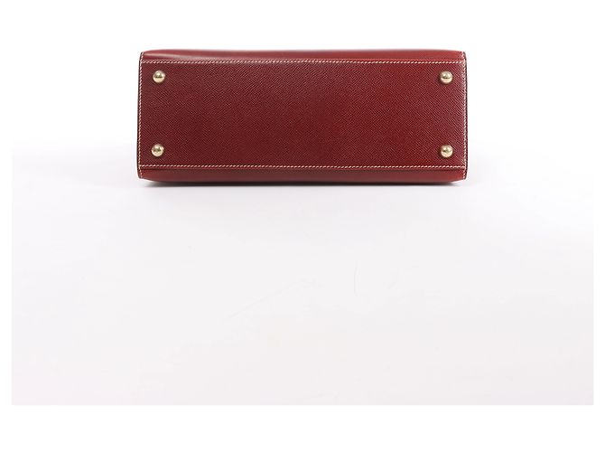 Bolsa de mão Hermès Dalvy MM em couro Cushbell, cor Brown Rouge E: 2001 Marrom - vista 6