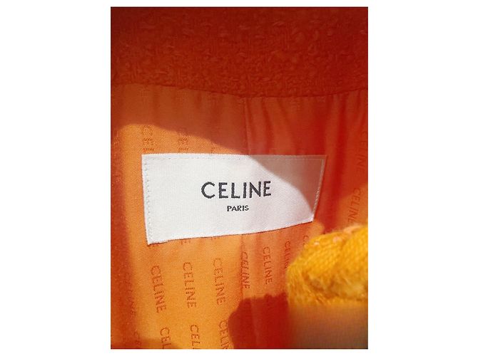 Céline Orange Tweed Jacket with Gold Buttons Size 34 Multiple colors - view 3