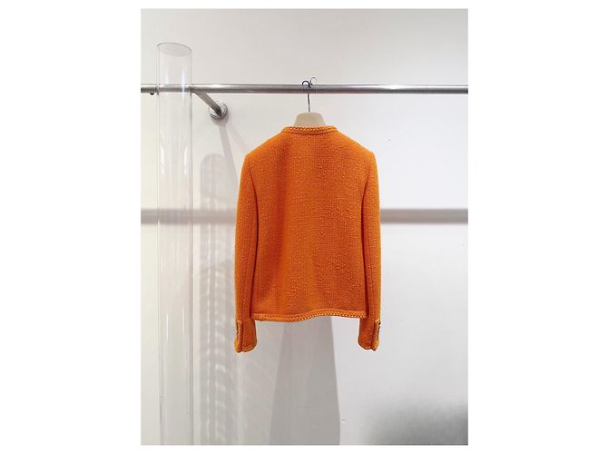Céline Orange Tweed Jacket with Gold Buttons Size 34 Multiple colors - view 4