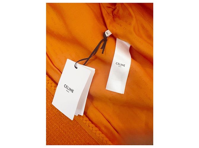 Céline Orange Tweed Jacket with Gold Buttons Size 34 Multiple colors - view 6