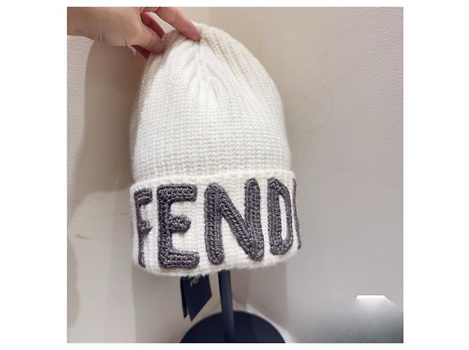Fendi Wool Beanie White Multiple colors - view 2