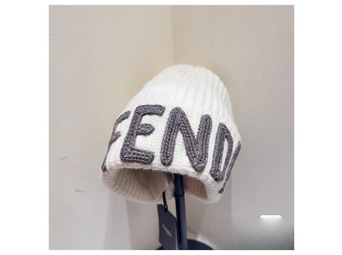 Fendi Wool Beanie White Multiple colors - view 4