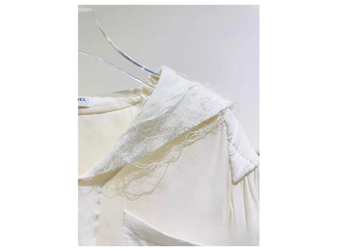 Top Chanel Waterfall in seta con dettagli in tulle Multicolore - vista 3
