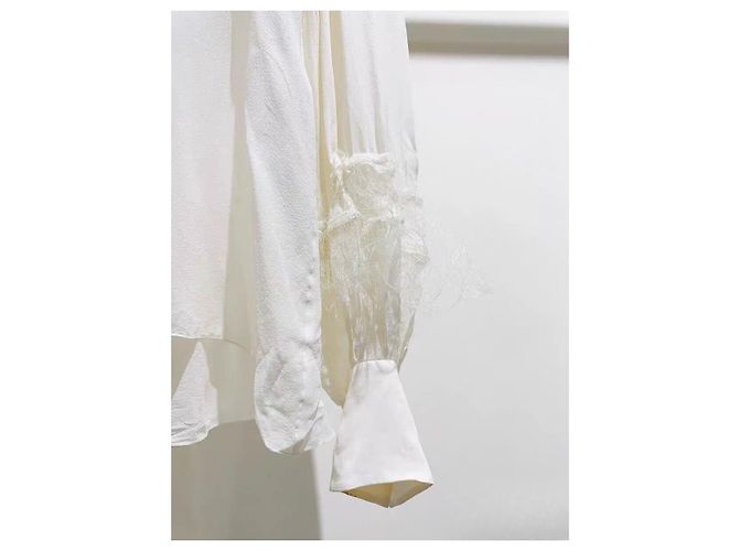 Top Chanel Waterfall in seta con dettagli in tulle Multicolore - vista 4