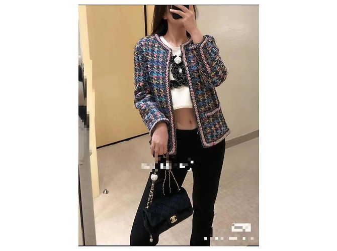 Chanel 20A Tweed Jacket Multicolor Houndstooth Multiple colors - view 8