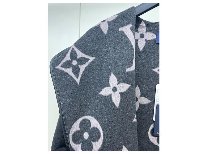 Louis Vuitton Monogramm Wollmantel Grau Mehrfarben - Ansicht 5