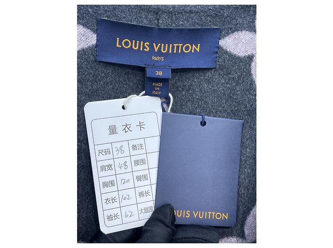 Louis Vuitton Monogramm Wollmantel Grau Mehrfarben - Ansicht 7