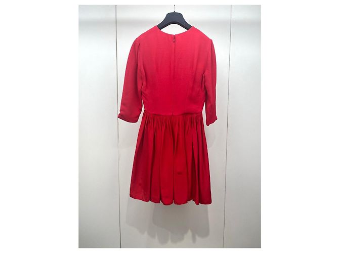 Autre Marque Dior Kleid Rot Mehrfarben - Ansicht 2