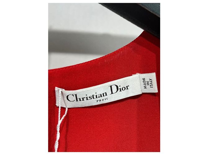 Autre Marque Dior Kleid Rot Mehrfarben - Ansicht 3
