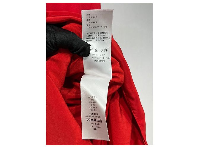 Autre Marque Dior Kleid Rot Mehrfarben - Ansicht 4