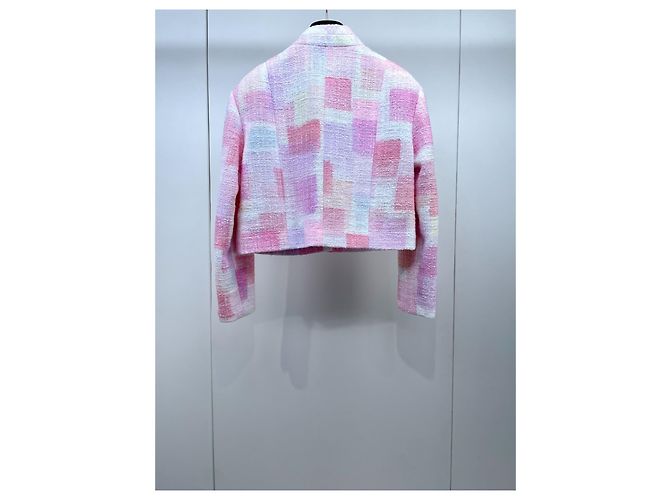 Giacca Chanel 23S in tweed rosa Multicolore - vista 2