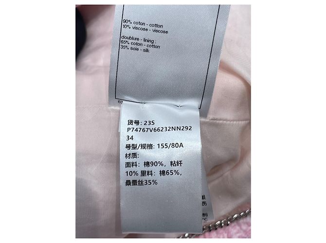 Giacca Chanel 23S in tweed rosa Multicolore - vista 5