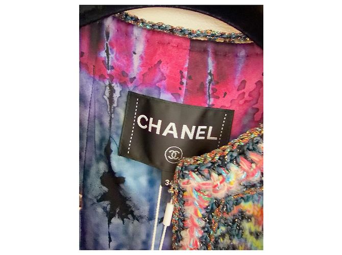 Chanel Tweed Jacket Multicolor Houndstooth Size 34 Multiple colors - view 3