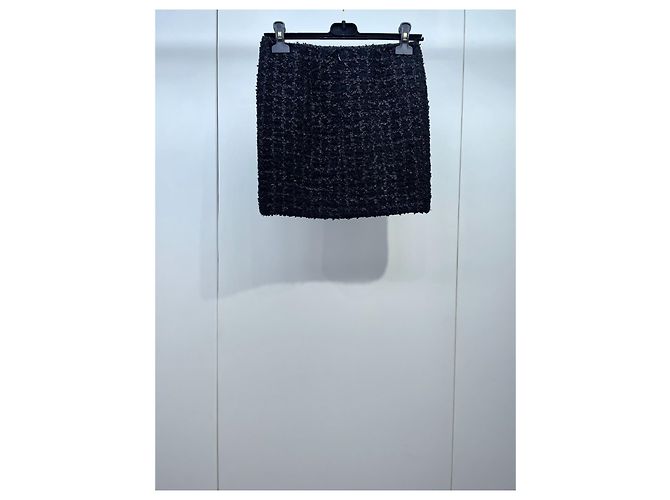 Chanel Rock Schwarz mit Glitzer Karomuster Mehrfarben - Ansicht 2
