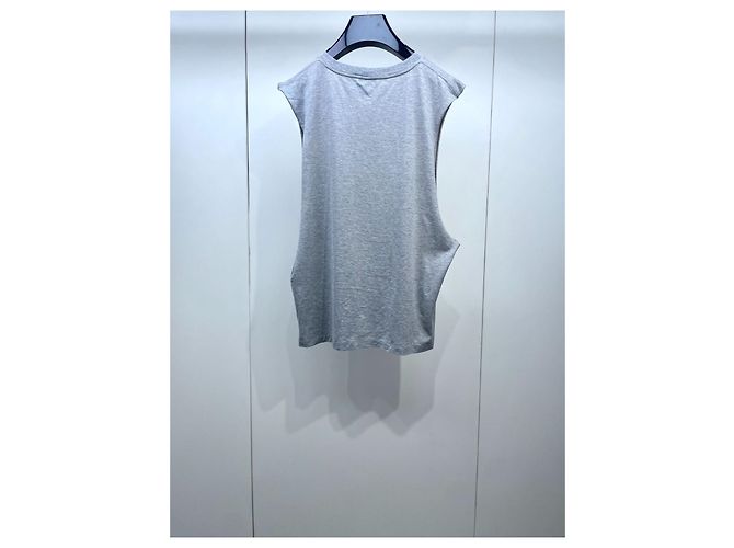 Top senza maniche Céline in cotone grigio con logo Multicolore - vista 2