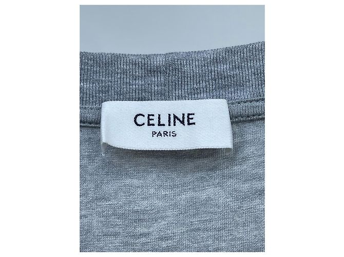 Top senza maniche Céline in cotone grigio con logo Multicolore - vista 4