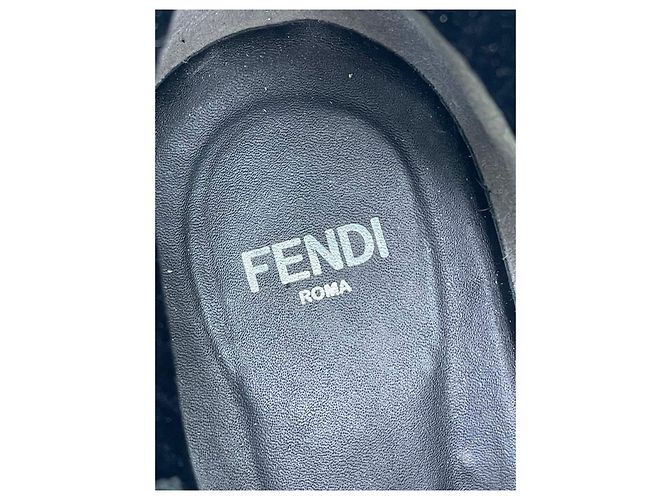 Fendi Combat Chelsea Stiefel Leder Monogramm Schwarz Mehrfarben - Ansicht 8