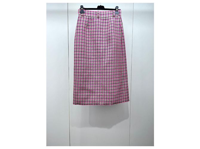 Balenciaga Strickrock mit buntem Karomuster aus Wolle Mehrfarben - Ansicht 2