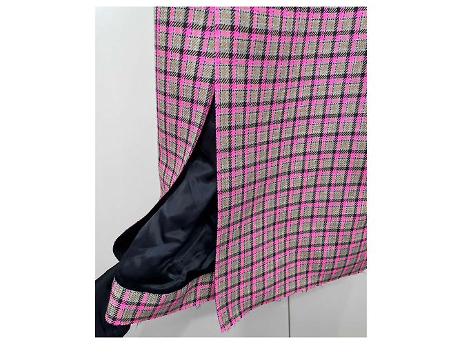 Balenciaga Strickrock mit buntem Karomuster aus Wolle Mehrfarben - Ansicht 3