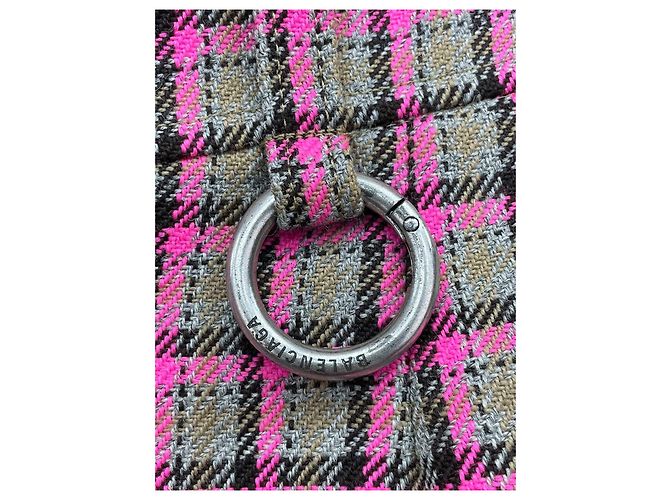 Balenciaga Strickrock mit buntem Karomuster aus Wolle Mehrfarben - Ansicht 4