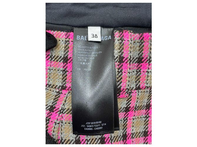 Balenciaga Strickrock mit buntem Karomuster aus Wolle Mehrfarben - Ansicht 6