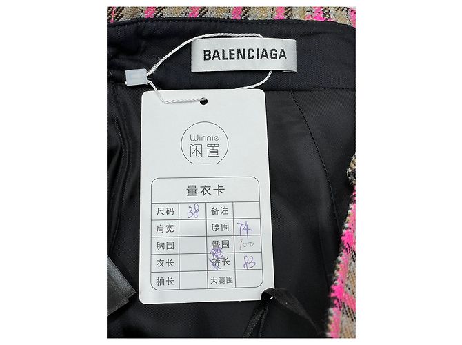 Balenciaga Strickrock mit buntem Karomuster aus Wolle Mehrfarben - Ansicht 7
