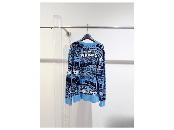 Pull Chanel en coton bleu taille 38 Multicolore - vue 3