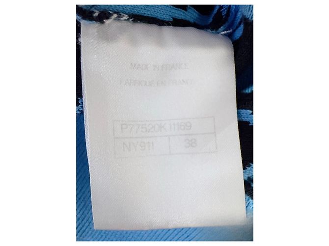 Pull Chanel en coton bleu taille 38 Multicolore - vue 4