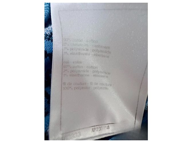 Pull Chanel en coton bleu taille 38 Multicolore - vue 5
