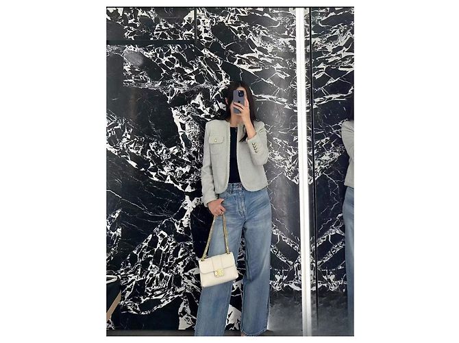 Giacca Céline in Tweed Verde Multicolore - vista 9