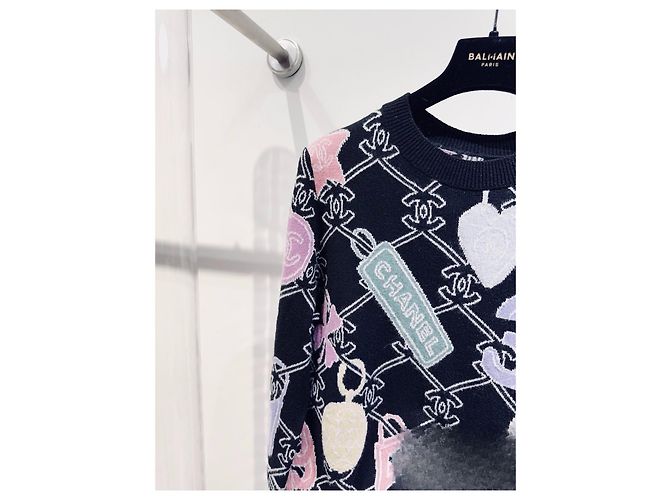 Pull Chanel en cachemire noir taille 34 Multicolore - vue 2
