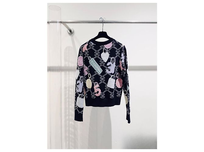 Pull Chanel en cachemire noir taille 34 Multicolore - vue 7