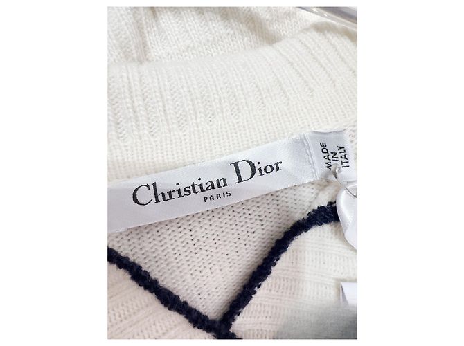 Autre Marque Pull Dior en laine blanc taille 36 Multicolore - vue 3