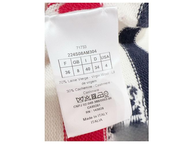 Autre Marque Pull Dior en laine blanc taille 36 Multicolore - vue 4