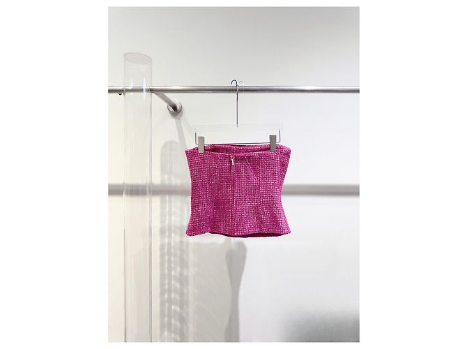 Top Bandeau Chanel 22B de Tweed Multicolor - vista 3