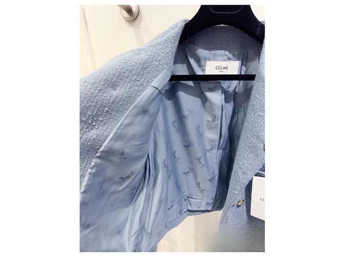 Céline Blue Tweed Double Breasted Jacket Multiple colors - view 6