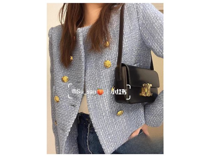 Céline Blue Tweed Double Breasted Jacket Multiple colors - view 8