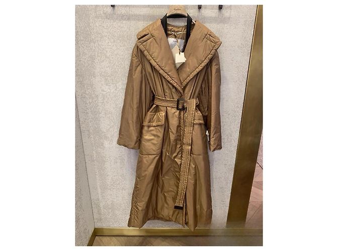 Max Mara Camel Down Coat Belted Polyester Size 32 Multiple colors - view 7