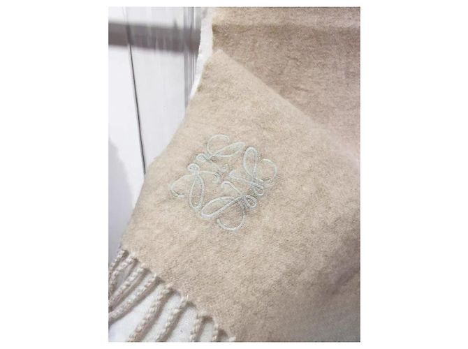 Sciarpa Loewe in cashmere bicolore tea latte e bianco crema Multicolore - vista 2