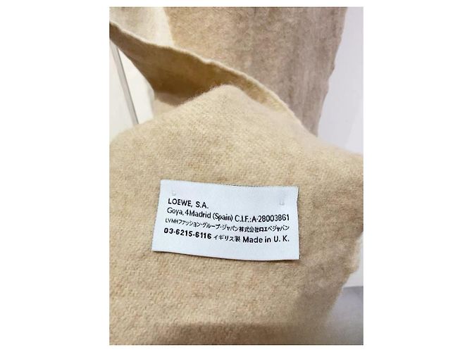 Sciarpa Loewe in cashmere bicolore tea latte e bianco crema Multicolore - vista 3