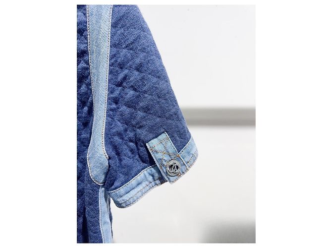 Chanel Denim Kleid mit Kristallknöpfen Mehrfarben - Ansicht 3